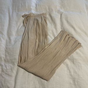 Zara crinkle pants in natural